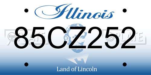 85CZ252 Illinois License Plate