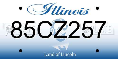 85CZ257 Illinois License Plate