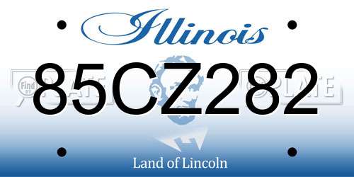 85CZ282 Illinois License Plate