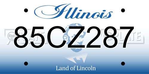 85CZ287 Illinois License Plate