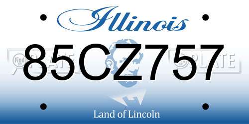 85CZ757 Illinois License Plate