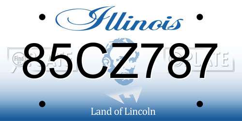 85CZ787 Illinois License Plate