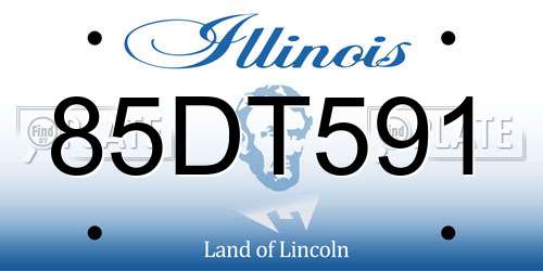 85DT591 Illinois License Plate
