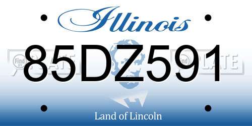85DZ591 Illinois License Plate