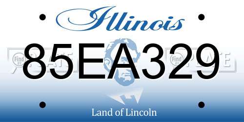 85EA329 Illinois License Plate