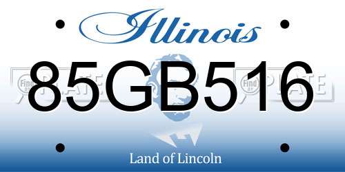 85GB516 Illinois License Plate