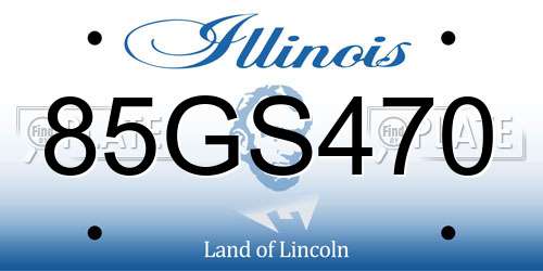 85GS470 Illinois License Plate