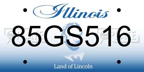 85GS516 Illinois License Plate