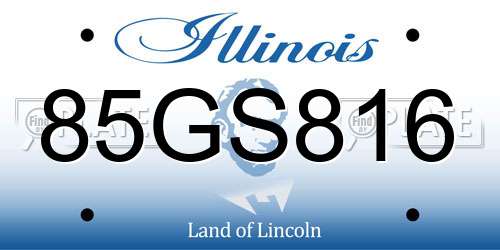 85GS816 Illinois License Plate