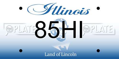 85HI Illinois License Plate