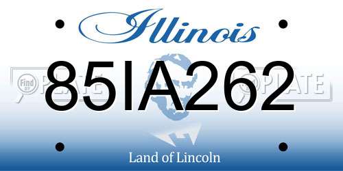 85IA262 Illinois License Plate