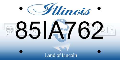 85IA762 Illinois License Plate