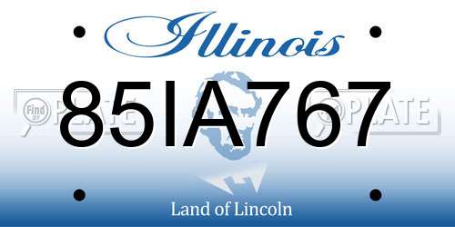 85IA767 Illinois License Plate