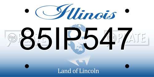 85IP547 Illinois License Plate