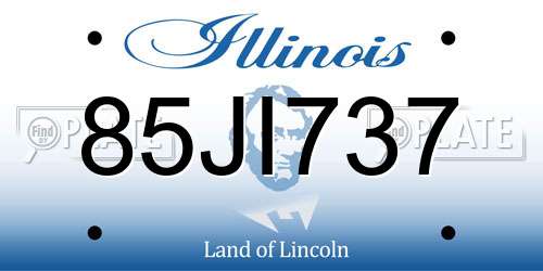 85JI737 Illinois License Plate
