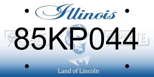 85KP044 Illinois License Plate