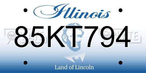 85KT794 Illinois License Plate