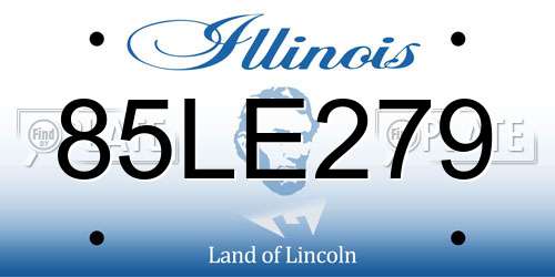 85LE279 Illinois License Plate