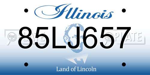 85LJ657 Illinois License Plate