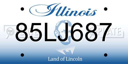 85LJ687 Illinois License Plate