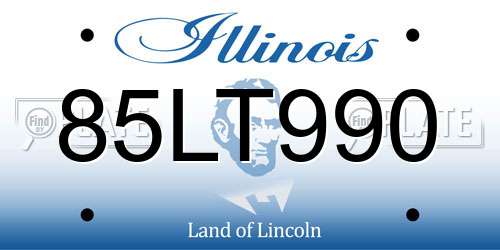 85LT990 Illinois License Plate