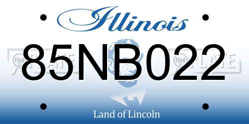 85NB022 Illinois License Plate