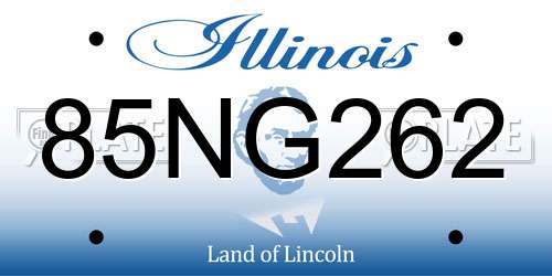 85NG262 Illinois License Plate