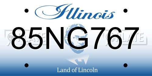85NG767 Illinois License Plate