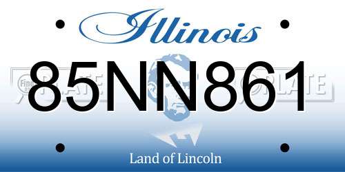 85NN861 Illinois License Plate