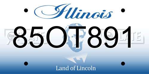 85OT891 Illinois License Plate