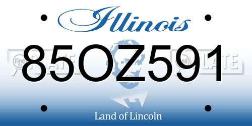 85OZ591 Illinois License Plate