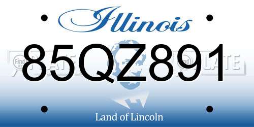 85QZ891 Illinois License Plate