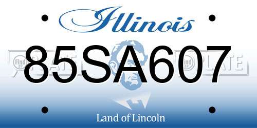85SA607 Illinois License Plate