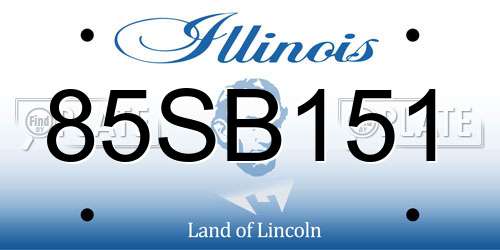 85SB151 Illinois License Plate
