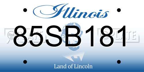85SB181 Illinois License Plate