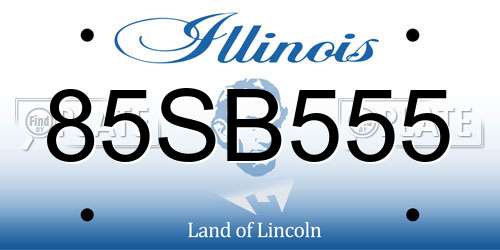 85SB555 Illinois License Plate