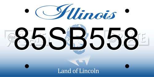 85SB558 Illinois License Plate