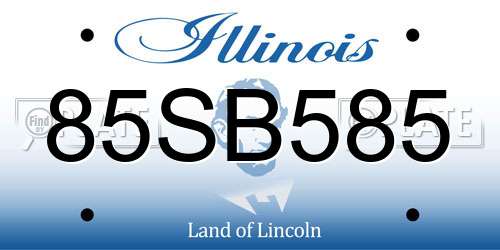 85SB585 Illinois License Plate