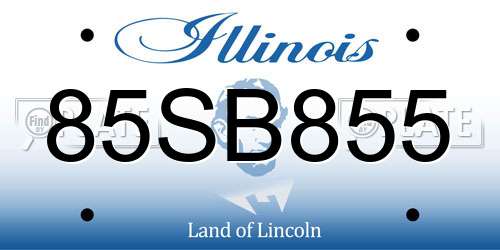 85SB855 Illinois License Plate