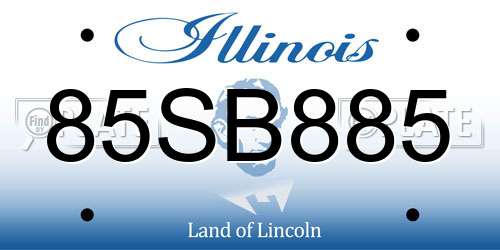 85SB885 Illinois License Plate