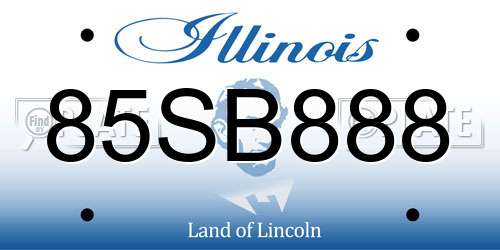 85SB888 Illinois License Plate