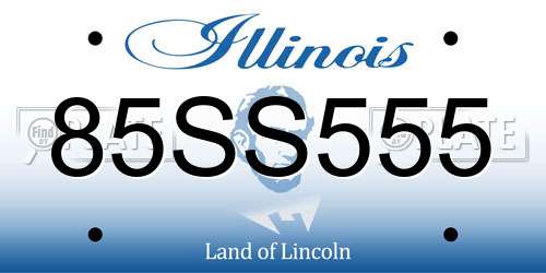 85SS555 Illinois License Plate