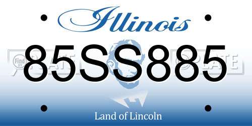 85SS885 Illinois License Plate