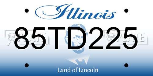 85TD225 Illinois License Plate