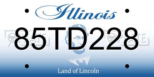 85TD228 Illinois License Plate