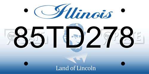 85TD278 Illinois License Plate