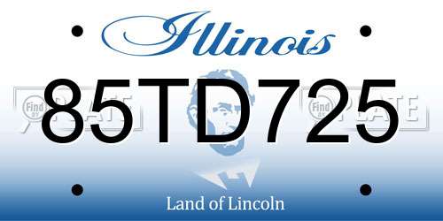 85TD725 Illinois License Plate