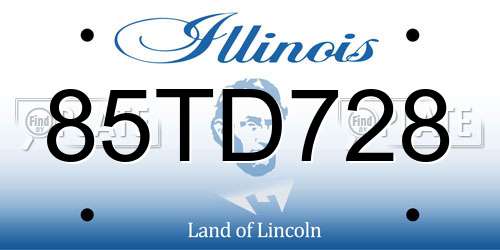 85TD728 Illinois License Plate