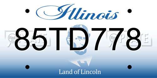85TD778 Illinois License Plate