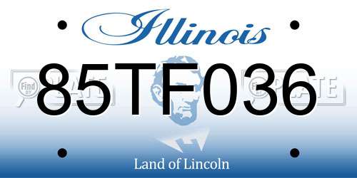 85TF036 Illinois License Plate